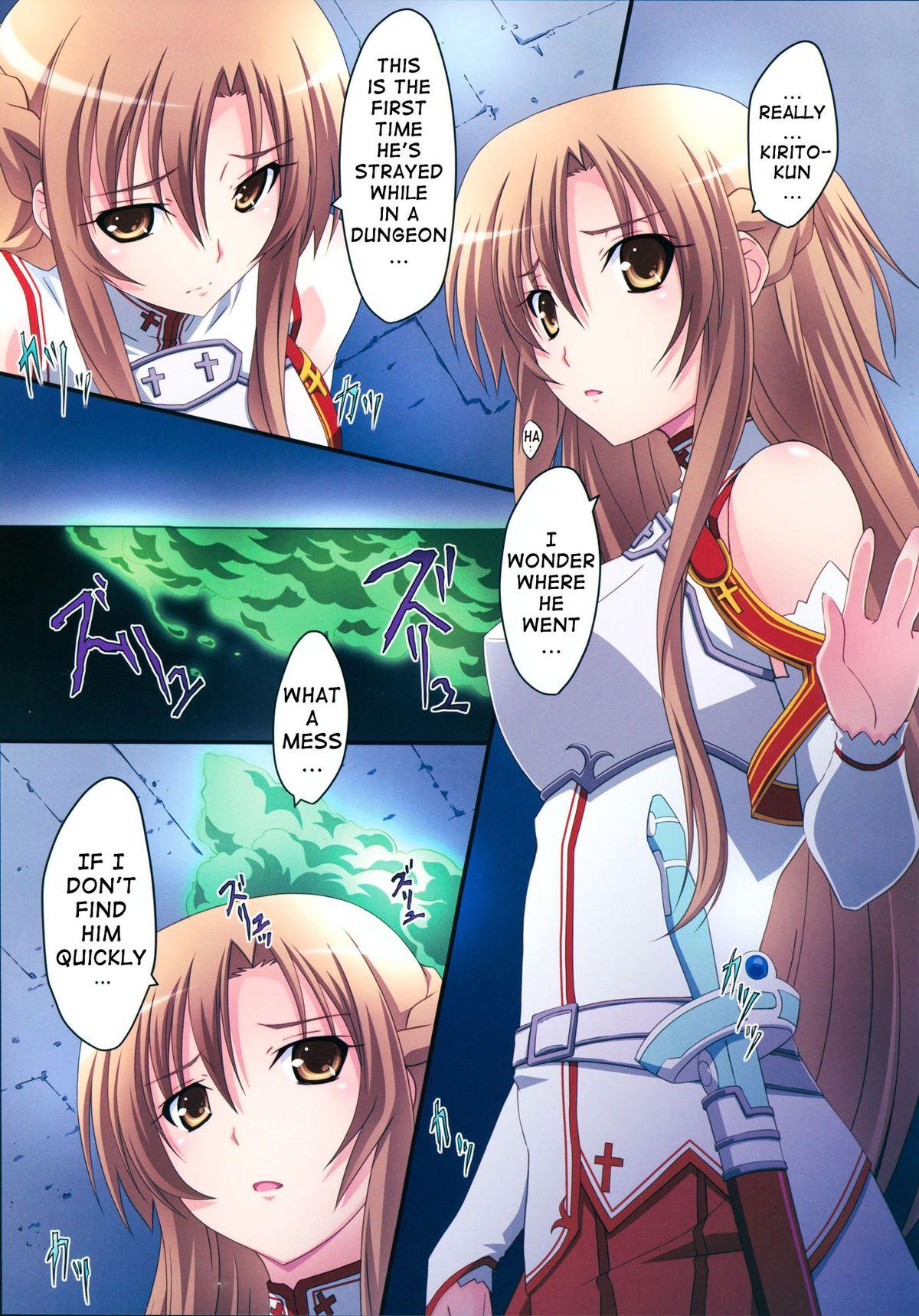 Solo Girl Asuna! Close Call - Sword art online Verification - Page 4