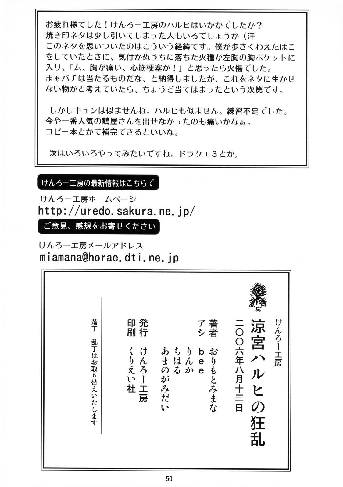 Arrecha Suzumiya Haruhi no Kyouran - The melancholy of haruhi suzumiya Gay Shop - Page 49