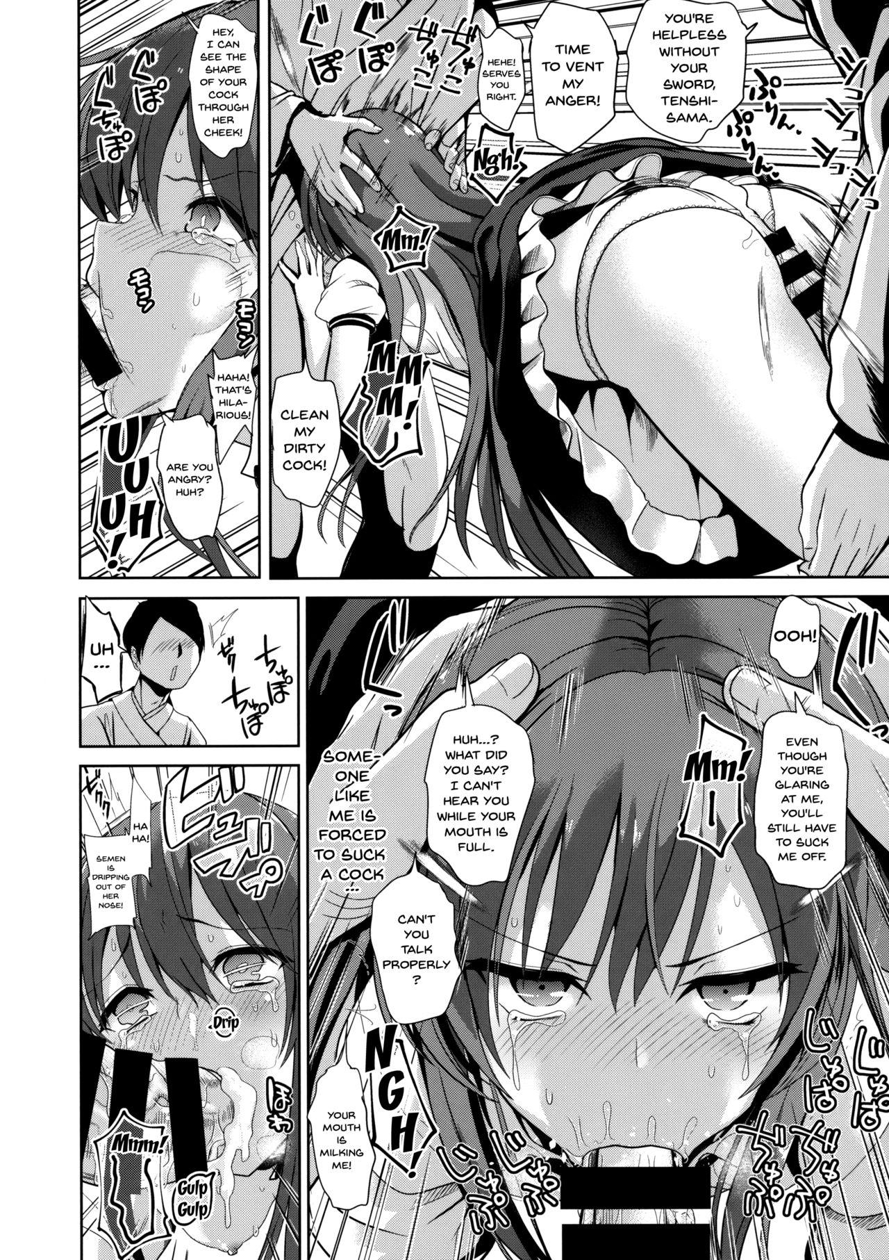 Women Sucking Dick (C92) [Haitokukan (Haitokukan)] Touhou Lynch 2 Hinanai Tenshi Namaiki na Tenshi-chan ni Oshioki | A punishment for the cheeky Tenshi-chan (Touhou Project) [English] [Doujins.com] - Touhou project Moaning - Page 7