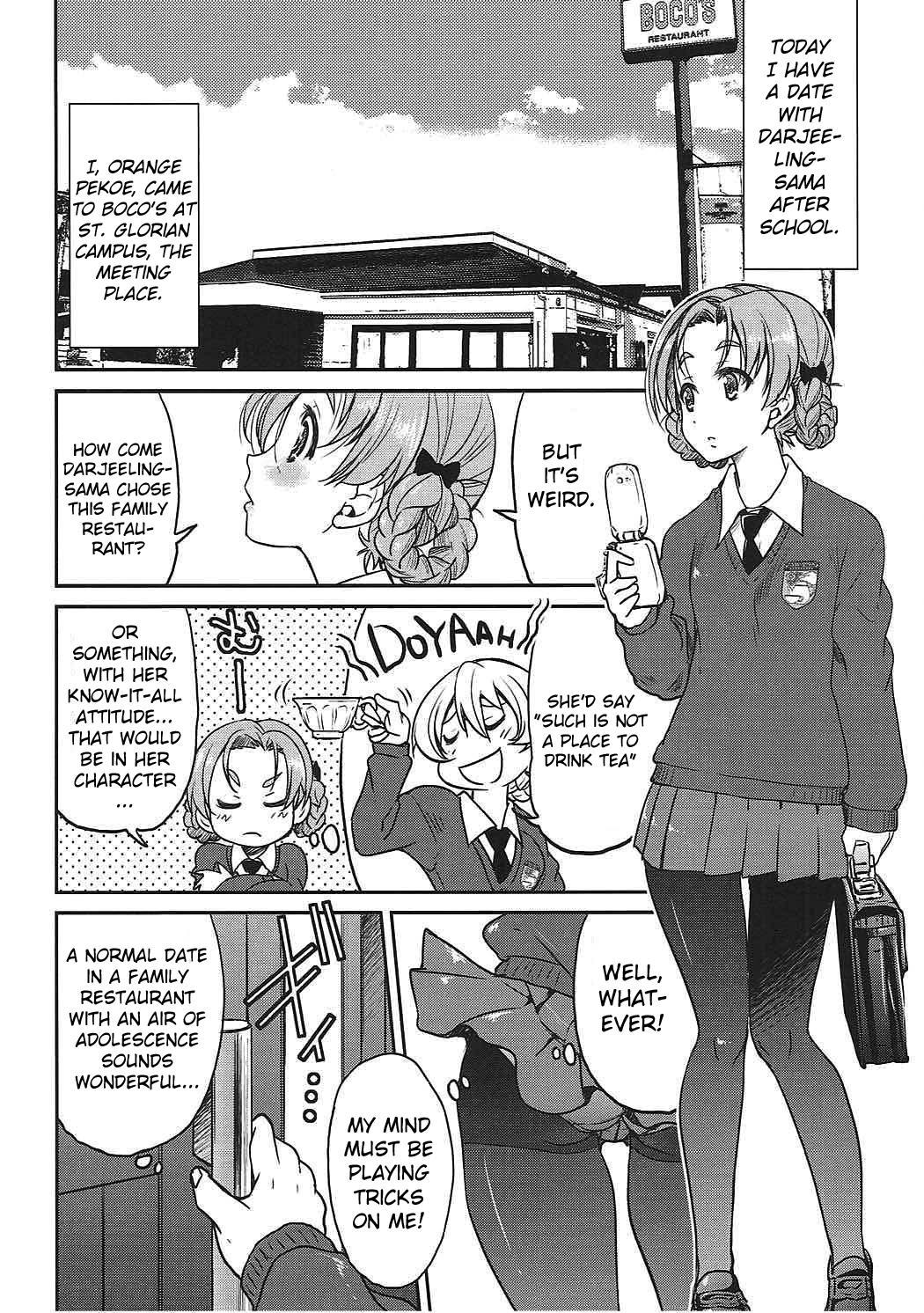 Amature Porn (COMIC1☆11) [Ponyfarm (Inoue Yoshihisa)] Darjeeling-sama no Drink Bar | Darjeeling-sama's Drink Bar (Girls und Panzer) [English] [CrowKarasu] - Girls und panzer Hunks - Page 3