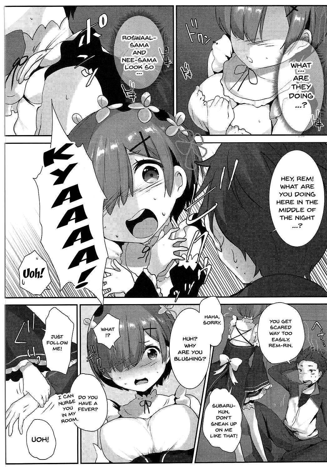 Toilet Rem no Ecchi na Nayami o Kaiketsu shitekudasai | Please Help Release Rem's Pent Up Sexual Frustration - Re zero kara hajimeru isekai seikatsu Stockings - Page 3