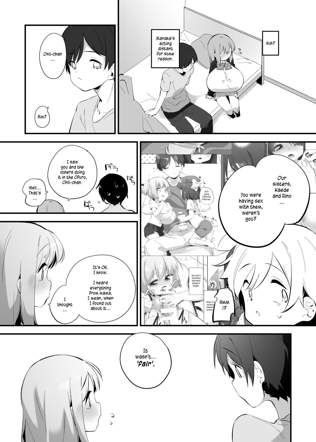 Furry Imouto ni Hasamarete Shiawase Desho? 2 | Between Sisters, Are You Happy? 2 - Original Titty Fuck - Page 4