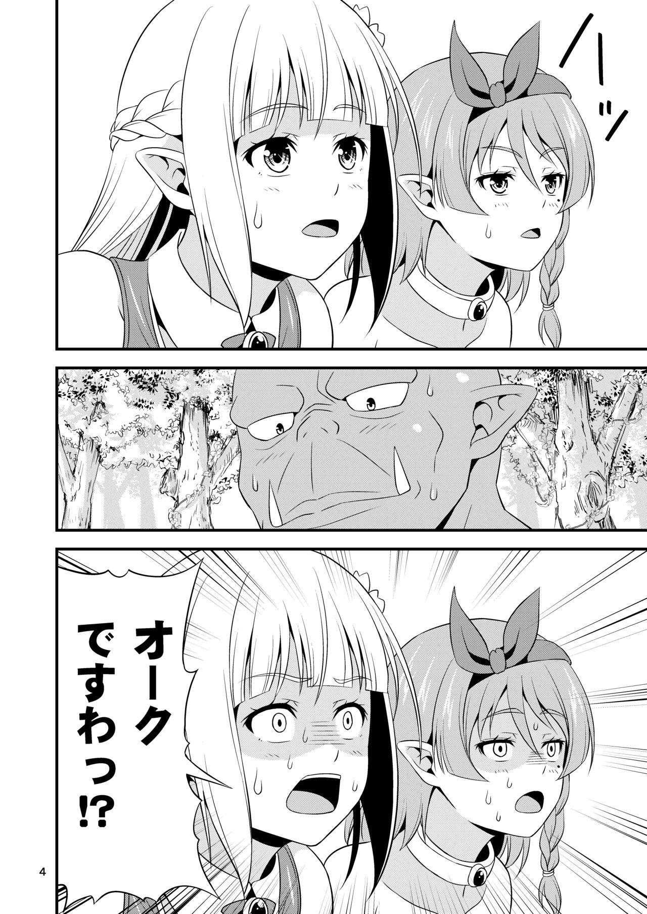 Lesbian Hentai Elf Shimai to Majime Orc - Original Muscular - Page 3