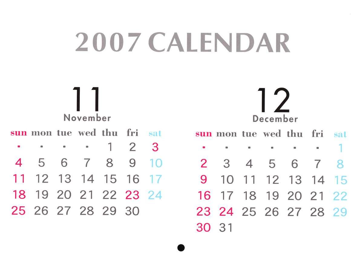 2007 Calendar 12